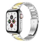 Small Waist Stainless Steel Watch Band For Apple Watch Series 8&7 45mm / SE 2&6&SE&5&4 44mm / 3&2&1 42mm(Silver Gold)