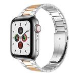 Small Waist Stainless Steel Watch Band For Apple Watch Series 8&7 45mm / SE 2&6&SE&5&4 44mm / 3&2&1 42mm(Silver Rose Gold)