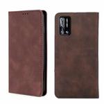 For DOOGEE N40 Pro Skin Feel Magnetic Horizontal Flip Leather Phone Case(Dark Brown)