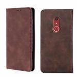 For Fujitsu Arrow Be4 Plus F-41B Skin Feel Magnetic Horizontal Flip Leather Phone Case(Dark Brown)