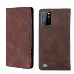 For Oukitel C25 Skin Feel Magnetic Horizontal Flip Leather Phone Case(Dark Brown)