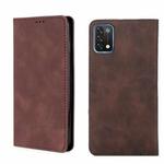 For UMIDIGI A11 Skin Feel Magnetic Horizontal Flip Leather Phone Case(Dark Brown)