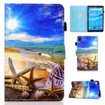 For Lenovo Tab M10 3rd Gen Colored Drawing Stitching Smart Leather Tablet Case(Blue Sky Starfish)
