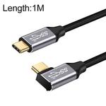 1m 10Gbps USB-C / Type-C Male Straight to Male Elbow Charging Data Transmission Cable