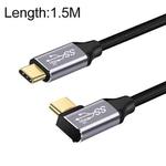 1.5m 10Gbps USB-C / Type-C Male Straight to Male Elbow Charging Data Transmission Cable