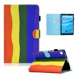 For Lenovo Tab M10 3rd Gen Colored Drawing Stitching Smart Leather Tablet Case(Rainbow)