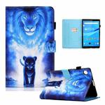 For Lenovo Tab M10 Plus 10.6 3rd Gen 2022 Colored Drawing Stitching Smart Leather Tablet Case(Lion)