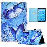 For Lenovo Tab M10 3rd Gen Colored Drawing Stitching Smart Leather Tablet Case(Butterflies)