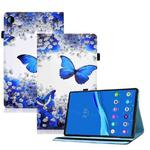 For Lenovo Tab M10 3rd Gen Colored Drawing Elastic Band Smart Leather Tablet Case(Flower Butterfly)