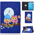 For Lenovo Tab M10 3rd Gen Colored Drawing Smart Leather Tablet Case(Couple Owls)