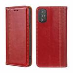 For Motorola Moto G Power 2022 Grid Texture Magnetic Flip Leather Phone Case(Red)