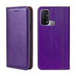 For OPPO Reno5 A Grid Texture Magnetic Flip Leather Phone Case(Purple)