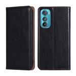 For Motorola Edge 30 Gloss Oil Solid Color Magnetic Leather Phone Case(Black)