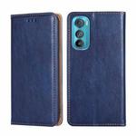 For Motorola Edge 30 Gloss Oil Solid Color Magnetic Leather Phone Case(Blue)