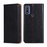 For Motorola G Pure Gloss Oil Solid Color Magnetic Leather Phone Case(Black)
