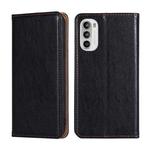 For Motorola Moto G52 4G / G82 5G Gloss Oil Solid Color Magnetic Leather Phone Case(Black)
