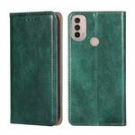 For Motorola Moto E40 Gloss Oil Solid Color Magnetic Leather Phone Case(Green)