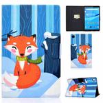 For Lenovo Tab M10 3rd Gen Colored Drawing Smart Leather Tablet Case(Red Fox)