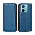 For vivo S15e/T1 Snapdragon 778G Grid Texture Magnetic Flip Leather Phone Case(Blue)