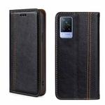 For vivo V21 4G/5G Grid Texture Magnetic Flip Leather Phone Case(Black)