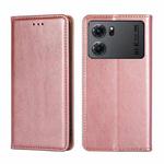For OPPO K10 5G Gloss Oil Solid Color Magnetic Leather Phone Case(Rose Gold)