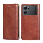 For OPPO K10 5G Gloss Oil Solid Color Magnetic Leather Phone Case(Brown)