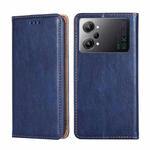 For OPPO K10 Pro 5G Gloss Oil Solid Color Magnetic Leather Phone Case(Blue)