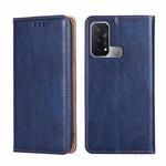 For OPPO Reno5 A Gloss Oil Solid Color Magnetic Leather Phone Case(Blue)
