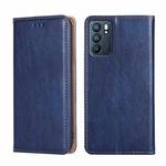 For OPPO Reno6 5G Gloss Oil Solid Color Magnetic Leather Phone Case(Blue)