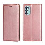 For OPPO Reno6 4G Gloss Oil Solid Color Magnetic Leather Phone Case(Rose Gold)