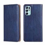 For OPPO Reno6 4G Gloss Oil Solid Color Magnetic Leather Phone Case(Blue)