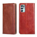 For OPPO Reno6 4G Gloss Oil Solid Color Magnetic Leather Phone Case(Brown)