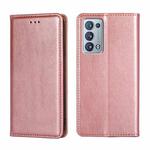 For OPPO Reno6 Pro Plus 5G Gloss Oil Solid Color Magnetic Leather Phone Case(Rose Gold)