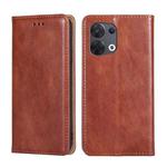 For OPPO Reno8 5G Gloss Oil Solid Color Magnetic Leather Phone Case(Brown)