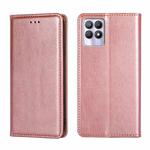 For OPPO Realme 8i Gloss Oil Solid Color Magnetic Leather Phone Case(Rose Gold)