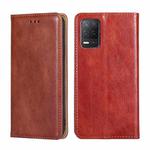 For OPPO Realme V13 5G Gloss Oil Solid Color Magnetic Leather Phone Case(Brown)