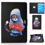 For Lenovo Tab M10 3rd Gen Colored Drawing Smart Leather Tablet Case(Boxing Cat)