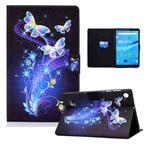 For Lenovo Tab M10 3rd Gen Colored Drawing Smart Leather Tablet Case(Butterfly Flower)