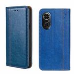 For Honor 50 SE Grid Texture Magnetic Flip Leather Phone Case(Blue)