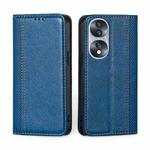 For Honor 70 Grid Texture Magnetic Flip Leather Phone Case(Blue)