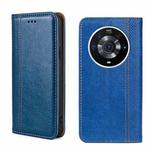For Honor Magic3 Pro Grid Texture Magnetic Flip Leather Phone Case(Blue)