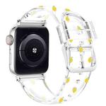 Square Buckle Transparent Watch Band For Apple Watch Series 8&7 41mm / SE 2&6&SE&5&4 40mm / 3&2&1 38mm(Lemon)