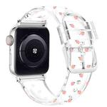 Square Buckle Transparent Watch Band For Apple Watch Series 8&7 41mm / SE 2&6&SE&5&4 40mm / 3&2&1 38mm(Peach)