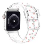 Square Buckle Transparent Watch Band For Apple Watch Ultra 49mm / Series 8&7 45mm / SE 2&6&SE&5&4 44mm / 3&2&1 42mm(Peach)