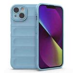 For iPhone 14 Magic Shield TPU + Flannel Phone Case (Light Blue)