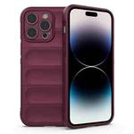 For iPhone 14 Pro Magic Shield TPU + Flannel Phone Case(Wine Red)