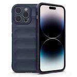 For iPhone 14 Pro Magic Shield TPU + Flannel Phone Case(Dark Blue)