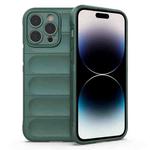 For iPhone 14 Pro Magic Shield TPU + Flannel Phone Case(Dark Green)