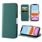 For iPhone 11 Candy Color Litchi Texture Leather Phone Case (Dark Green)