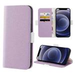 For iPhone 12 mini Candy Color Litchi Texture Leather Phone Case (Light Purple)